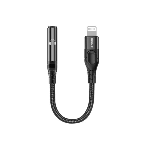 027CA6E777_A.jpg Rixus RXMU36L Lightning Connector to 3.5mm Audio Adapter Female 10cm