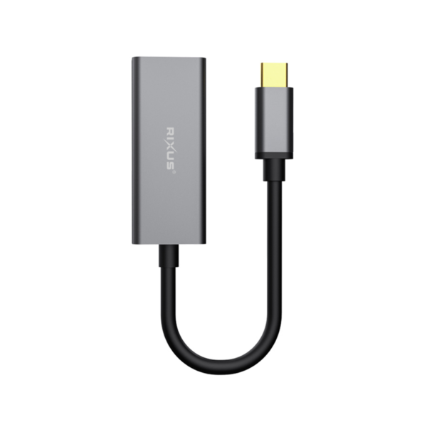 Rixus RXEA01 USB-C To 1000M Card RJ45 Gigabit Drive-free Gray