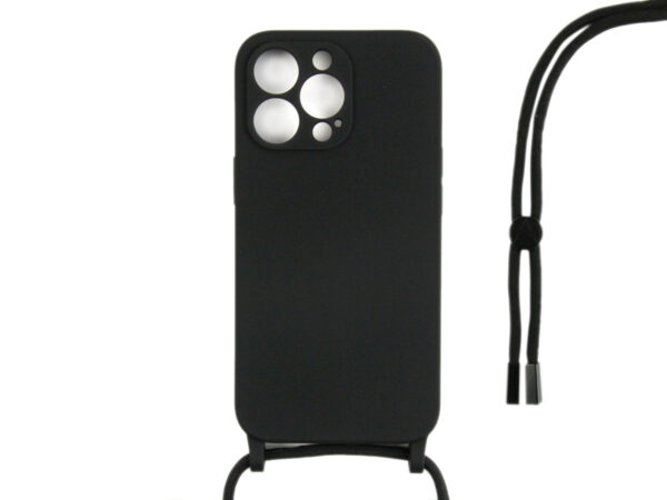 Rixus TPU Necklace Cord Cover For Apple iPhone 14 Pro Max Black