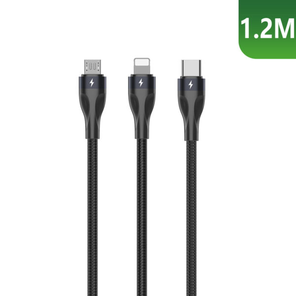 072E49EE1D_A_bfa44de7-70b1-4c93-bebd-e627e5e05f02.jpg Rixus RXUC23 Two-For-Three Fast Charging Cable Black