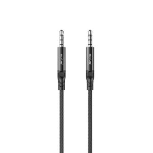 Rixus RXMU35 3.5mm AUX To 3.5mm AUX Braided Audio Cable 1.2m Black