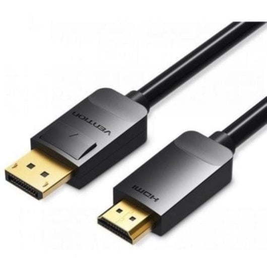 1140-cable-vention-hadbi-displayport-a-hdmi-3m-comprar.jpg Cabo Vention HADBI DisplayPort macho para HDMI macho 3m preto banhado a ouro com blindagem dupla