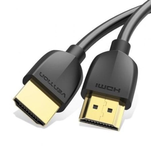 Cabo Vention AAIBH HDMI 2.0 2m Preto Ultra Fino UHD 4K 3D Banhado a Ouro