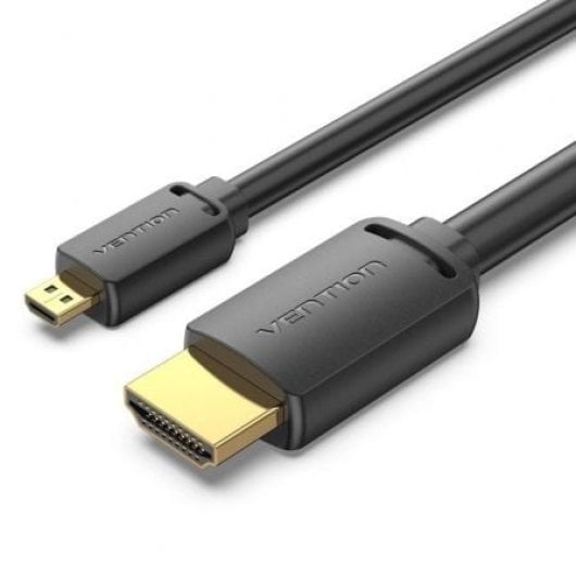Cabo Micro HDMI Vention AGIBF 2.0 4K 1m banhado a ouro preto