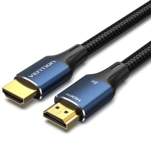 Cabo HDMI Vention ALGLI 2.1 8K 3m Azul Banhado a Ouro Tripla Blindagem
