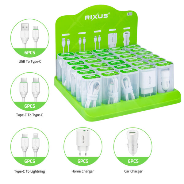 268128A2CB_A.jpg Rixus RXDS01 Counter Display Stand With Cables And Chargers