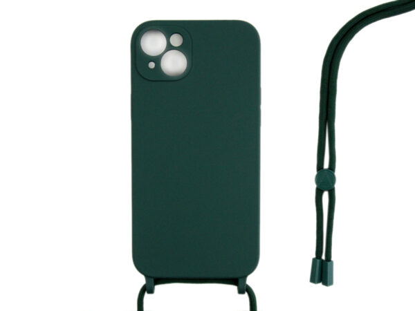 Rixus TPU Necklace Cord Cover For Apple iPhone 14 Plus Dark Green