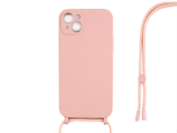 Rixus TPU Necklace Cord Cover For Apple iPhone 14 Plus Pink
