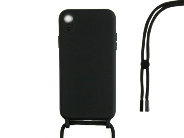 Rixus TPU Necklace Cord Cover For Apple iPhone XR Black