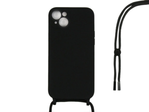 Rixus TPU Necklace Cord Cover For Apple iPhone 15 Plus Black