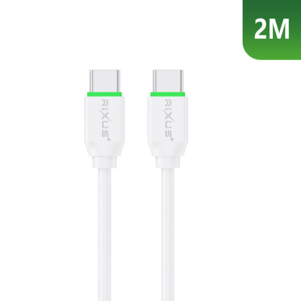 4C3B3B7B4F_A.jpg Rixus RX2016 Data Sync And Fast Charge Cable USB-C to USB-C 2m