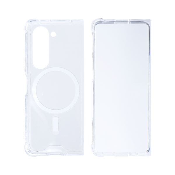 Rixus Magnetic Clear Case TPU For Samsung Galaxy Z Fold5 White