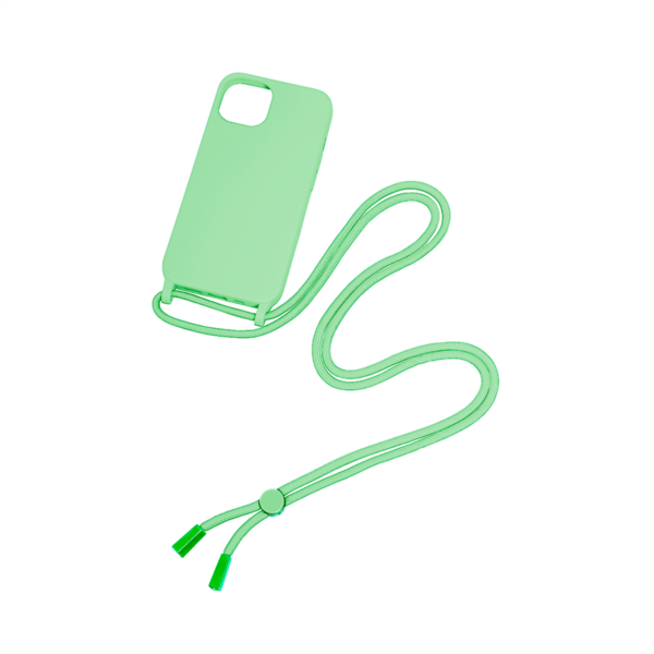 Rixus TPU Necklace Cord Cover For Apple iPhone 15 Pro Matcha