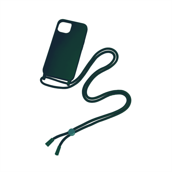 Rixus TPU Necklace Cord Cover For Apple iPhone 15 Pro Dark Green