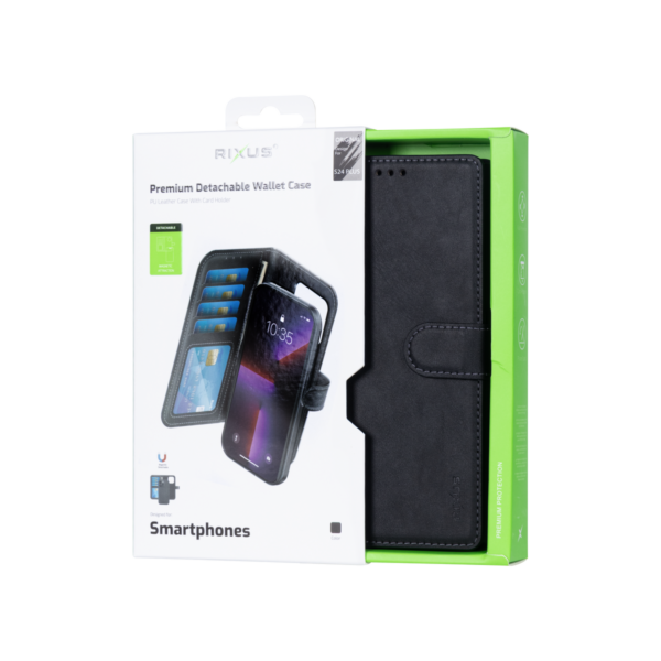 Rixus Duo Magnetic Detachable Wallet For Samsung Galaxy S24 Plus Black
