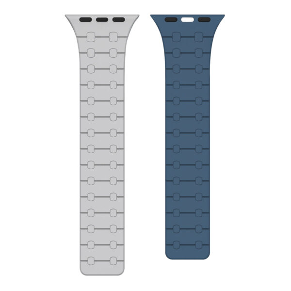 82D6A6BEFA_A.jpg Rixus Magnetic Silicone Band For Apple Watch 42mm, 44mm, 45mm, 49mm Cloud Grey And Blue