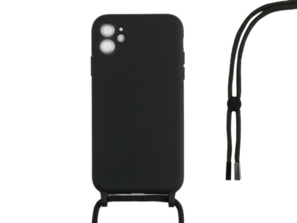 Rixus TPU Necklace Cord Cover For Apple iPhone 11 Black