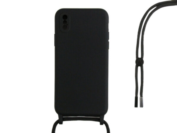 Rixus TPU Necklace Cord Cover For Apple iPhone X, XS Black