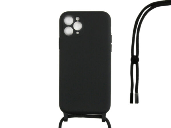 Rixus TPU Necklace Cord Cover For Apple iPhone 11 Pro Max Black