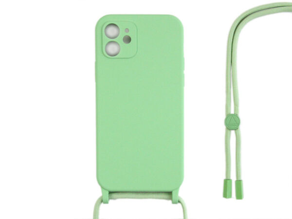 Rixus TPU Necklace Cord Cover For Apple iPhone 12 Mini Matcha