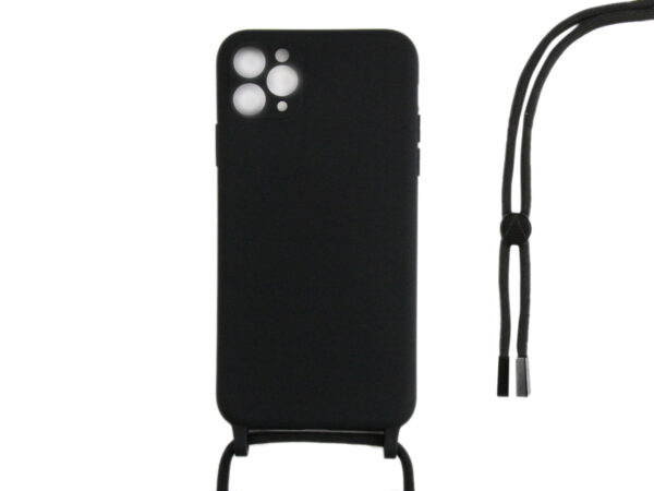 Rixus TPU Necklace Cord Cover For Apple iPhone 11 Pro Black
