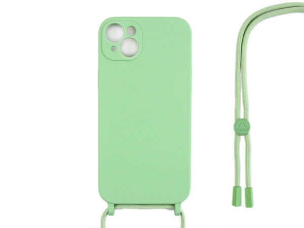 Rixus TPU Necklace Cord Cover For Apple iPhone 14 Plus Matcha