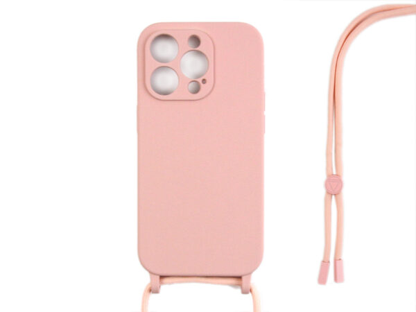 Rixus TPU Necklace Cord Cover For Apple iPhone 13 Pro Pink
