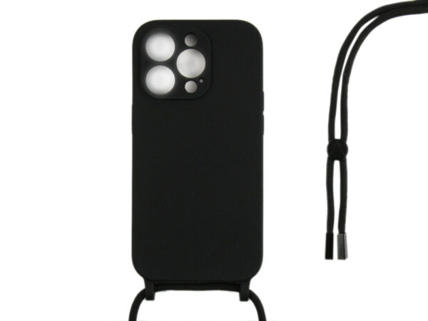 Rixus TPU Necklace Cord Cover For Apple iPhone 13 Pro Black