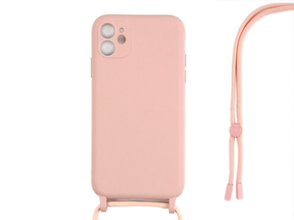 Rixus TPU Necklace Cord Cover For Apple iPhone 12 Pink