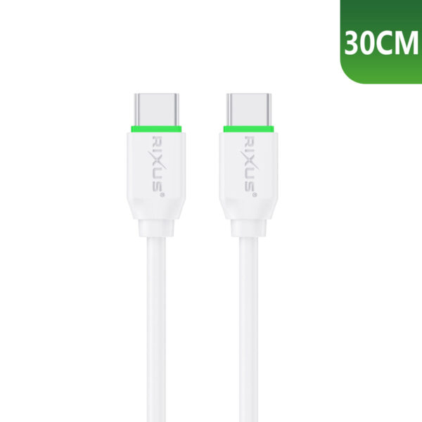 90000810128_A.jpg Rixus RXUC13C Fast Charging Cable USB-C To USB-C 30cm White