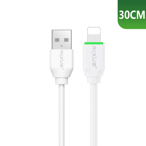 90000810131_A.jpg Rixus RXUC13AL Charging Cable USB-A To Lightning Connector 30cm White