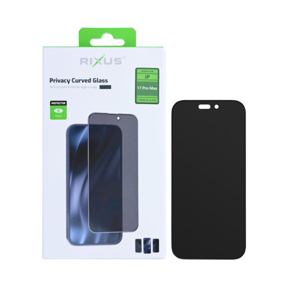 90000810312_A.jpg Rixus Privacy Full Curved Edge Tempered Glass For Apple iPhone 17 Pro Max