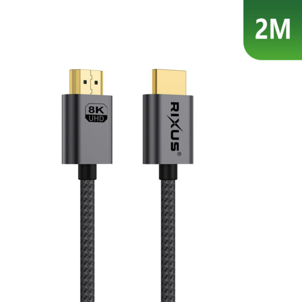 Rixus RXHU12 HDMI Cable Premium 8K 2m Space Gray
