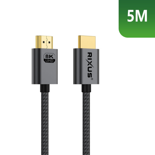 90000810579_A.jpg Rixus RXHU13 HDMI Cable Premium 8K 5m Space Gray