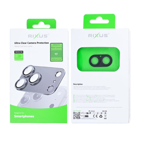 90000811304_A.jpg Rixus Ultra Clear Camera Protection For Apple iPhone 17 Black
