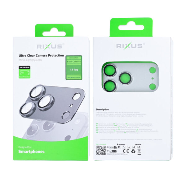 90000811313_A.jpg Rixus Ultra Clear Camera Protection For Apple iPhone 17 Pro Silver