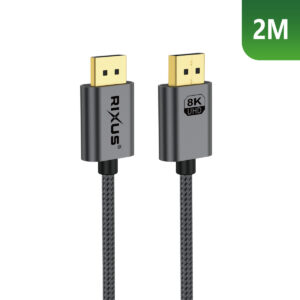 Rixus RXDP12 Display Port Cable 8K 2m Space Grey