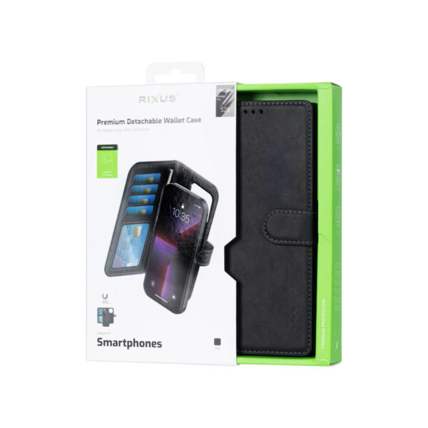 Rixus Duo Magnetic Detachable Wallet For Samsung Galaxy S26 Black