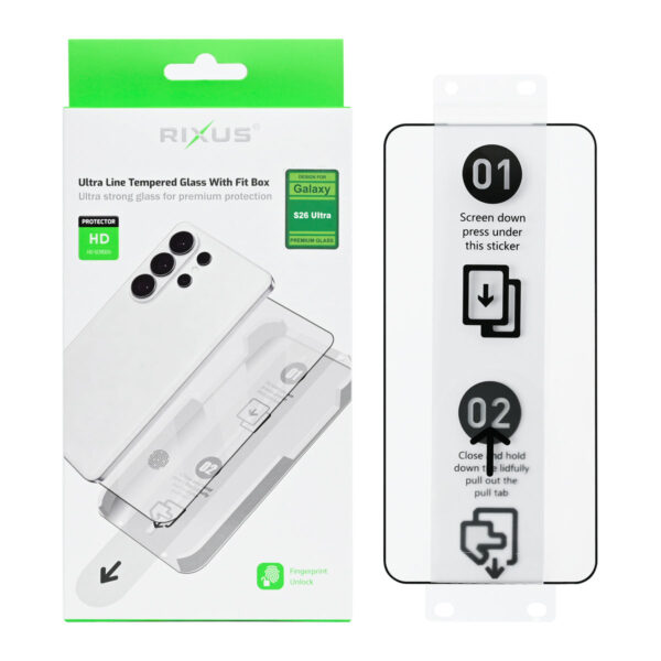 Rixus Ultra Line Tempered Glass With Fit Box For Samsung Galaxy S26 Ultra