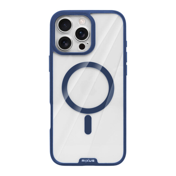 90000812211_A_792e9e2e-eb5b-44fa-a50d-4b8d229832a8.jpg Rixus Crystal Amber Case For Apple iPhone 16 Pro Max Blue