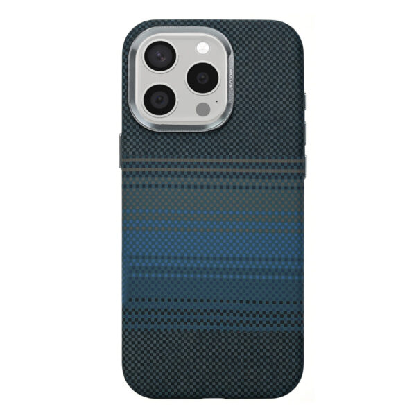 Rixus Alpine Ultra-Slim Case With MagSafe Compatible RXA131 For Apple iPhone 15 Pro Stripe Blue