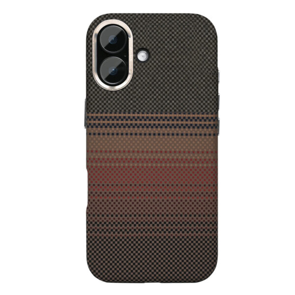 Rixus Alpine Ultra-Slim Case With MagSafe Compatible RXA130 For Apple iPhone 16 Stripe Brown