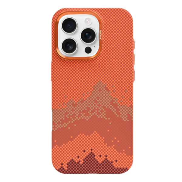 Rixus Alpine Ultra-Slim Case With MagSafe Compatible RXD081 For Apple iPhone 16 Pro Mountain Orange