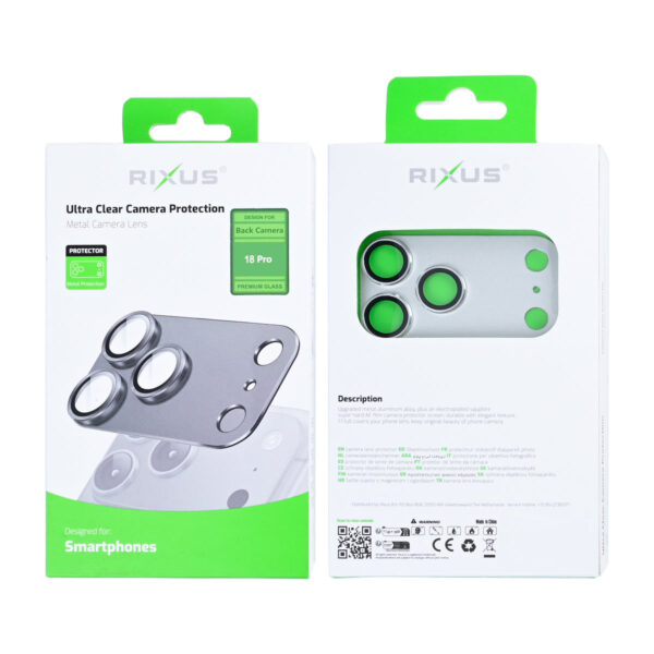90000812602_A.jpg Rixus Ultra Clear Camera Protection For Apple iPhone 18 Pro Silver