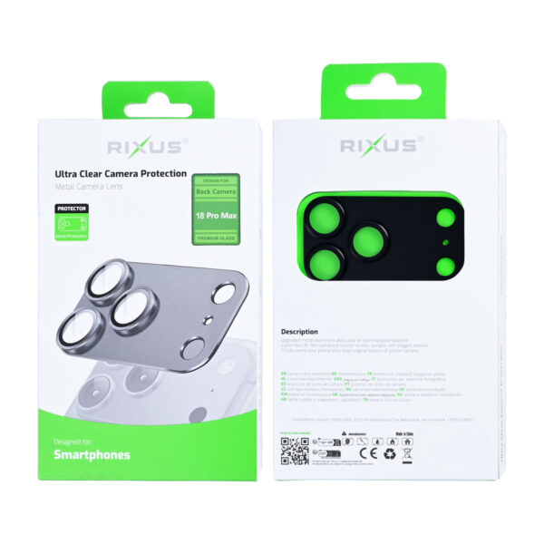 90000812609_A.jpg Rixus Ultra Clear Camera Protection For Apple iPhone 18 Pro Max Black