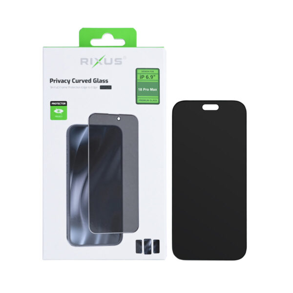 90000812613_A.jpg Rixus Privacy Full Curved Edge Tempered Glass For Apple iPhone 18 Pro Max