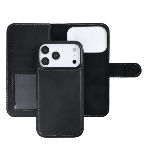 Rixus Duo Magnetic Detachable Wallet For Apple iPhone 17 Pro Max, 18 Pro Max Black