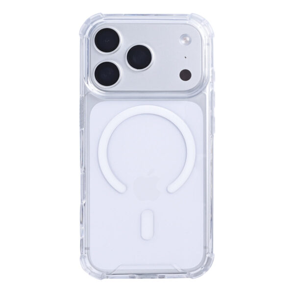 Rixus Anti-Burst Case With MagSafe Compatible For Apple iPhone 17 Pro, 18 Pro Transparent