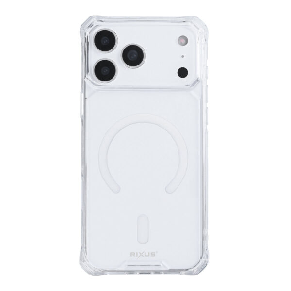 Rixus Armor-X Anti Shock Case With MagSafe Compatible For Apple iPhone 17 Pro Max, 18 Pro Max Transparent