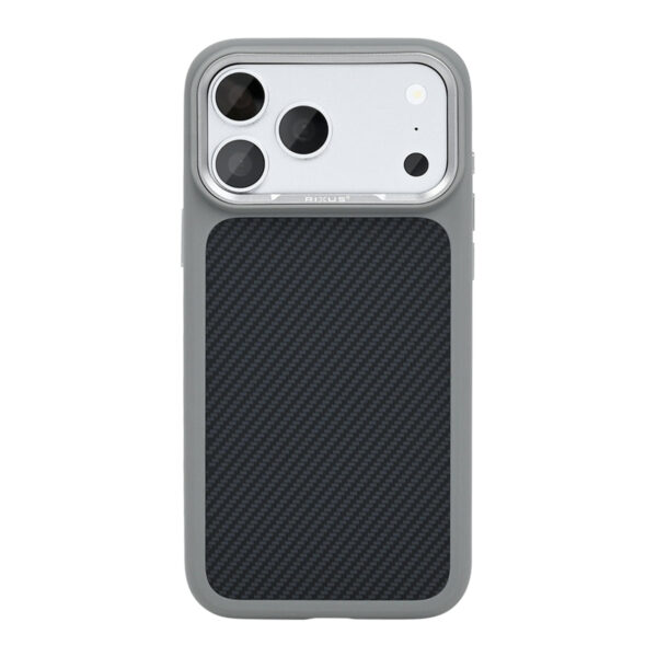 Rixus Mag Carbon With MagSafe Compatible For Apple iPhone 17 Pro, 18 Pro Titanium Grey